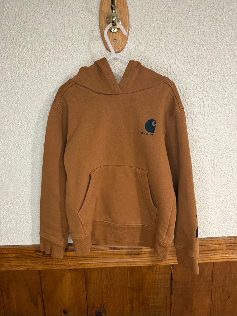 Carhartt Kids Brown Crewneck Hoodie with Logo